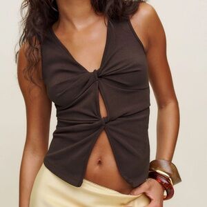 Reformation Tefi Knit Top in Mole